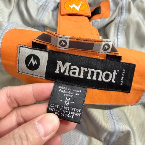Marmot Men’s Gore-Tex XCR Lightweight Shell Jacket Full Zip Outdoor in Orange M - Picture 8 of 16